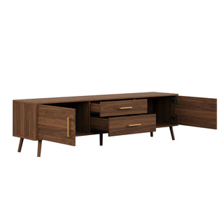 70" TV Stand With Storage Drawers And Cabinets For TVs Up To 80" - Walnut