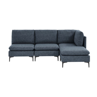 Upholstered Modular Sectional With Tall Legs, Medium Firm Seat