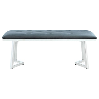 Upholstered Tufted Bench - Gray