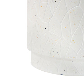 Outdoor Terrazzo Concrete Drum End Table, Living Room Accent Table - White Terrazzo