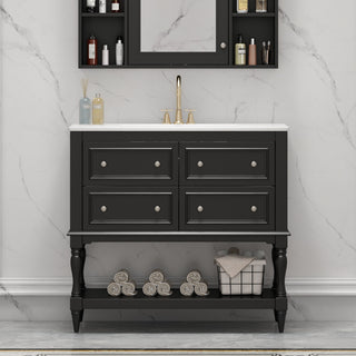 Bathroom Vanity Cabinet With Undermount Sink, 4 Drawer Set