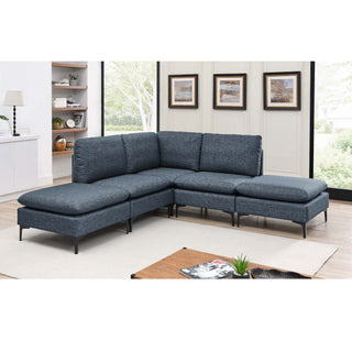 Upholstered Modular Sectional With Tall Legs, Medium Firm Seat