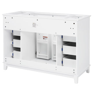 Bathroom Vanity Cabinet Only, 6 Soft Close Drawers & Double Doors - White