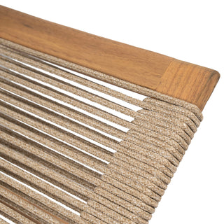 Catania - Outdoor Rope Chaise Lounge (Set of 2) - Teak / Beige
