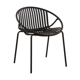 Stackable Outdoor Chairs With Breathable Plastic Backrest (Set of 2)