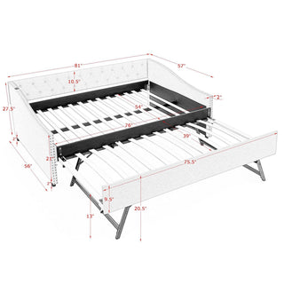 Upholstered Daybed With USB Charging & Pull Out Bed
