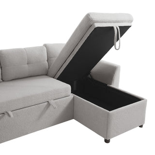 U-Shaped Sectional Sofa Bed With Storage And USB Ports