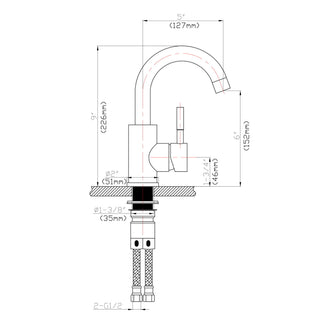 Modern Bathroom Faucet Single Hole Single Handle