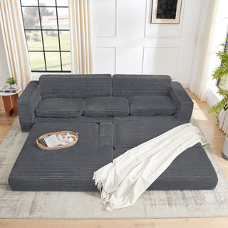 Modern Minimalist L Shape Modular Sectional Sofa, Couch