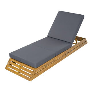 Chaise Lounge Set With Cream 3 Fold Cushion, 3 Position Adjustable Backrest