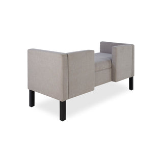 Upholstered Ottoman With 2 Bolster Pillows For Living Room - Gray
