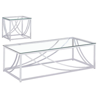 Kempton - 2 Piece Coffee And End Table Set - Chrome