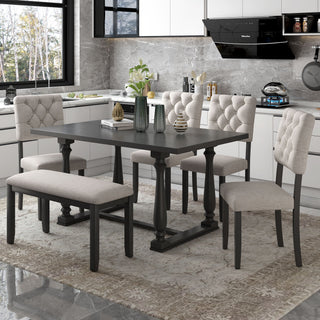 6 Piece Dining Set Retro Style