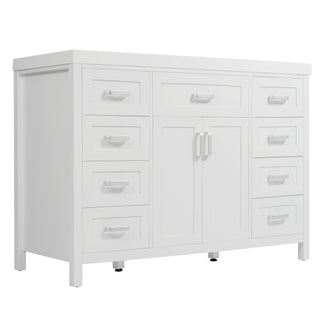 Bathroom Vanity With Sink, 2 Doors 8 Drawers, Soft Close System, Classic Design