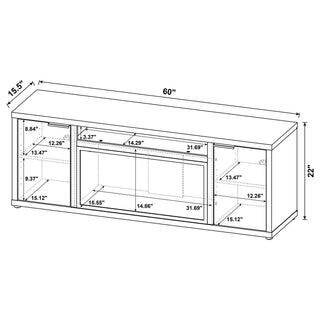 Lodi - 2 Door Fireplace TV Stand - Mango Color