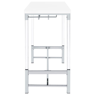 Tonneson - Bar Table With Trestle Base And Wine Storage - White