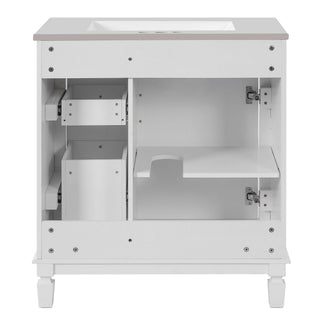 Bathroom Vanity With Sink, Cabinet With 2 Drawers And Adjustable Shelf