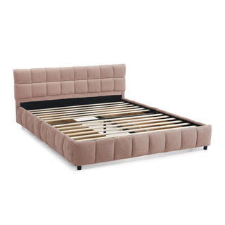 Modern Platform Bed Frame With Thick Fabric