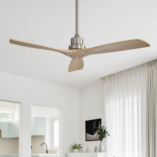 52" Outdoor Ceiling Fan With Remote Control Blades Reversible DC Motor - Brushed Nickel