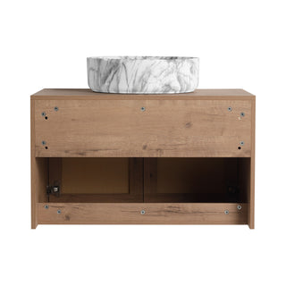 Bathroom Vanity With Art Sink, 2 Soft Close Doors, Float Mounting Design
