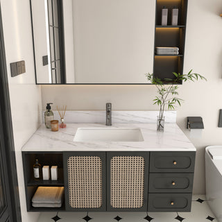 Bianco Carrara Venato Marble Vanity Top With Pre Drilled Faucet Hole And Undermount Sink