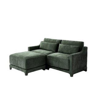 Stylish Sofa With Ottoman And Lumbar Pillows, Ergonomic Design