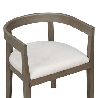Rectangular Dining Table Set For 6 With Upholstered Barrel Back Chairs