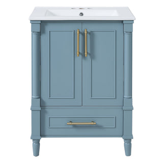 Bathroom Vanity With Ornate French Cylinder Legs, Soft Close Drawer