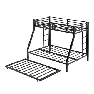 Bunk Bed For Kids, Convertible Frame With Ladders & Guardrail