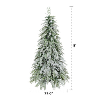 Snow Flocked Christmas Tree With LED Lights