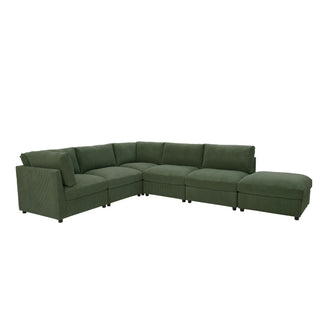 Reversible Modular Sectional & Custom Configuration And Premium Upholstery - Dark Green