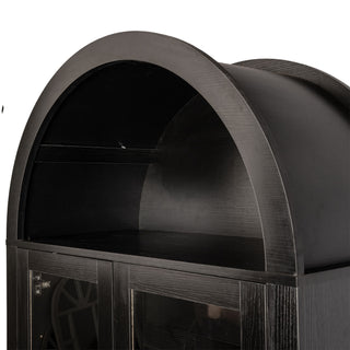 Fluted Tall Arched Pantry Cabinet With Adjustable Shelves