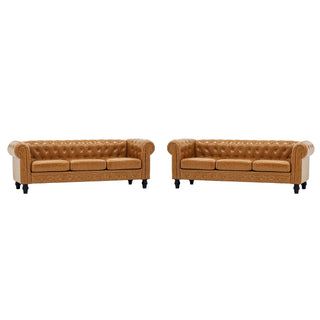 2 Piece Sofa Set With Rolled Armrests