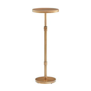 Morven - Adjustable Height Accent Table With Round Top - Antique Brass