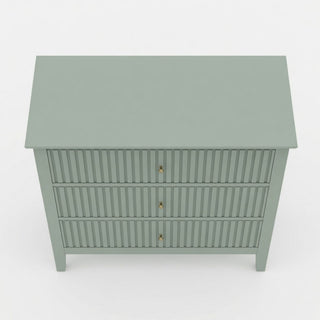 Fluted 3 Drawer Nightstand With Soft Close Slides