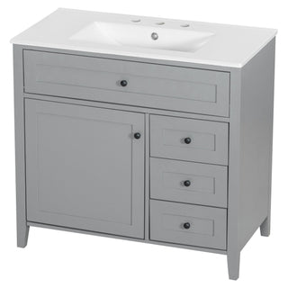 Bathroom Vanity With Sink, Cabinet With 3 Drawers And Adjustable Shelf