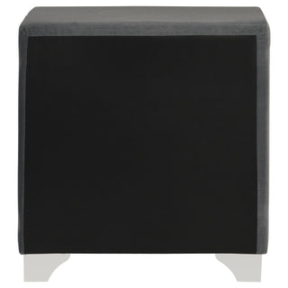 Upholstered 2 Drawer Nightstand With Accents