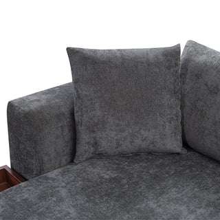 Modern L Shaped Sectional Sofa With Upholstery And Wooden Storage