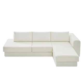 L-Shaped Modular Sofa With Double Layer Cushion
