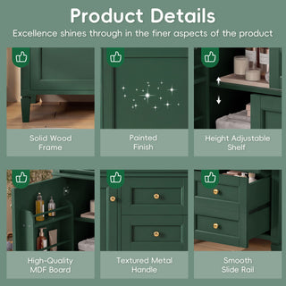 Bathroom Vanity With Sink, Rectangular Storage Cabinet & 2 Drawers And Tip Out Drawer