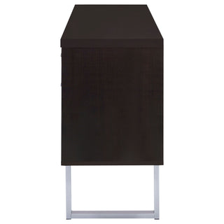 5 Drawer Credenza With Open Shelving - Cappuccino