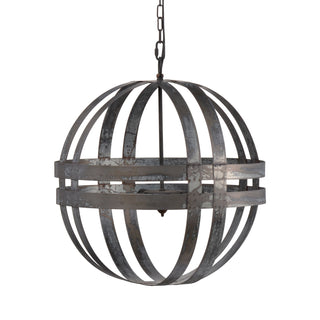 4 Light Galvanized Chandelier, Hanging Light Fixture With Adjustable Chain For Kitchen, Bulb Not Included - Gray