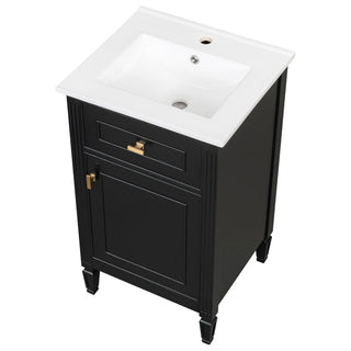 Bathroom Vanity With Sink, Adjustable Shelf, Tilt-Out Drawer