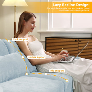 Stylish Sofa With Ottoman And Lumbar Pillows, Ergonomic Design