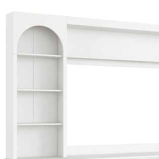 Arched Entertainment Center Wall Unit With Drawers, TV Stand