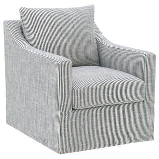 Merced - Upholstered Sloped Arm Accent Swivel Chair With 360 Degree Swivel Base - Gray