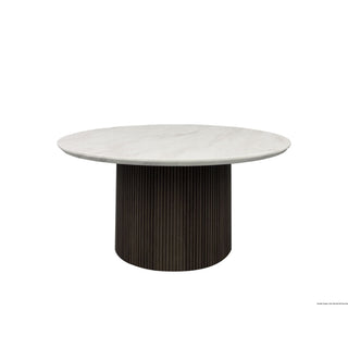 Sylvie - Round Table With White Faux Marble Top And Base