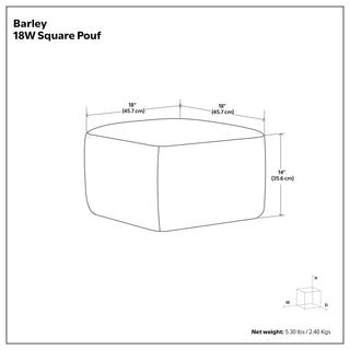 Barley - Square Pouf - White / Beige / Black
