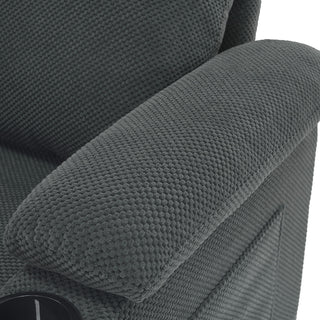 Accent Chair With Storage Ottoman, Reclining Single Chaise Lounge With Cupholders And USB, C Ports