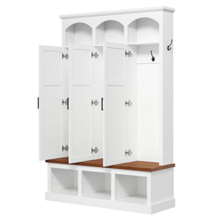 Classic Arched Design Hall Tree With 3 Hidden Storage